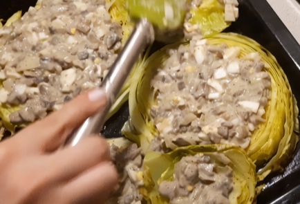 Фото шага рецепта Запеченная капуста с грибами сыром и яйцами 151756 шаг 8  