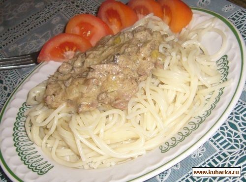 Фото рецепт Печень куриная в сливочном соусе