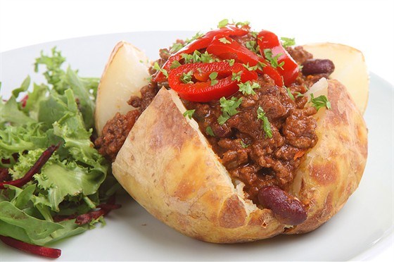 Фото рецепт Картофель, фаршированный мясом и зеленью