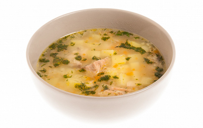 Сырный суп с красной рыбой