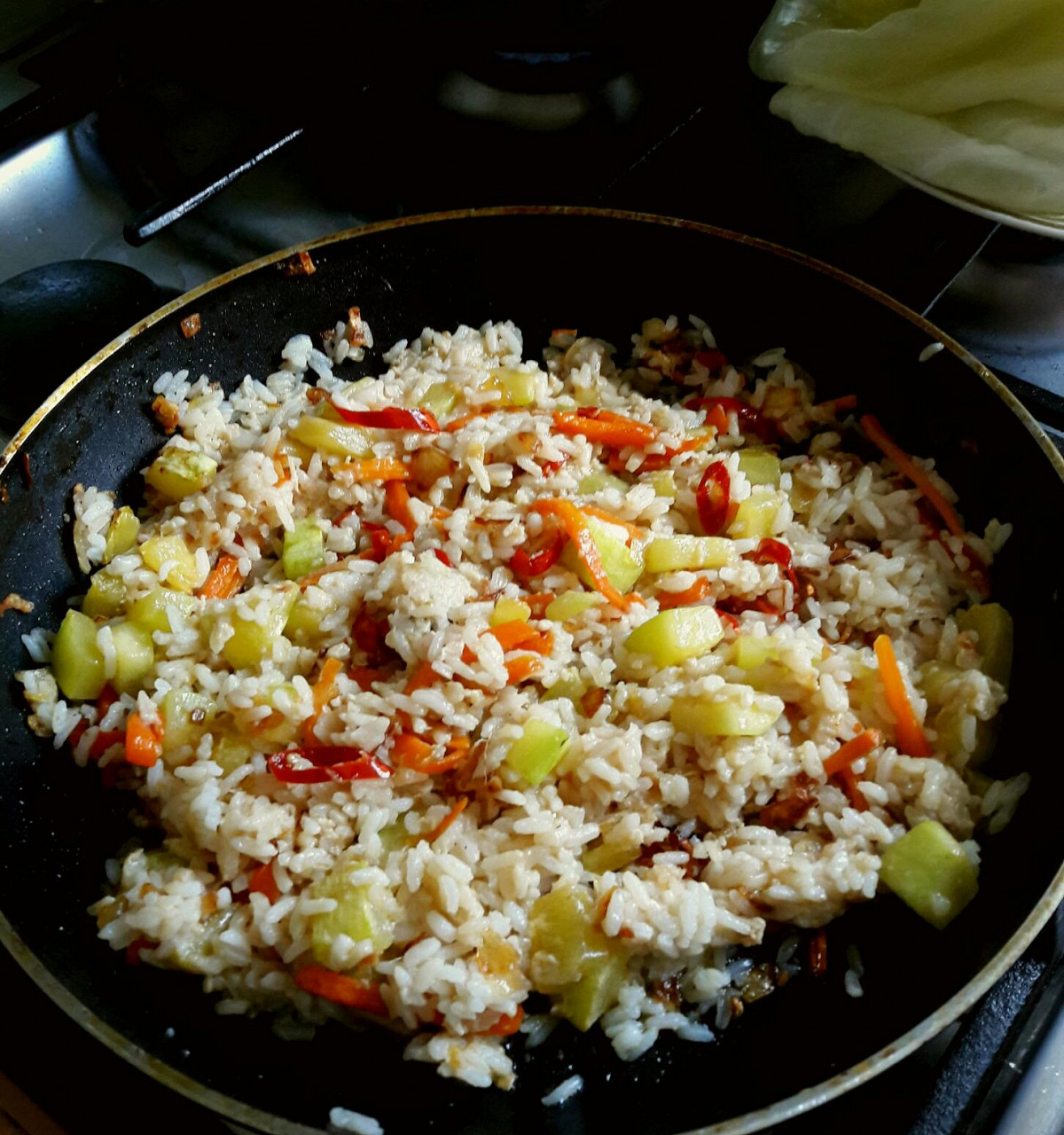 Рис с яйцом по-корейски