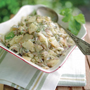 Картофельный салат с тюлькой или квашеной капустой