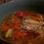 Гречневый суп с курицей и овощами