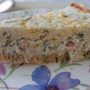 Сырный пирог с креветками