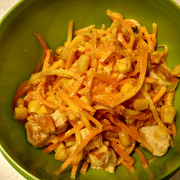 Салат из курицы с корейской морковью и кукурузой