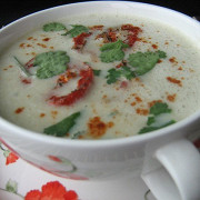 Крем-суп из баклажанов с запеченными помидорами