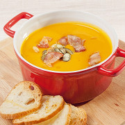 Тыквенный крем-суп с имбирём и беконом