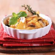 Запеченная паста с тыквой и грибами под сырной корочкой