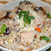Непьяное ризотто с индейкой и грибами портобелло