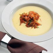 Крем-суп с кинзой и креветками