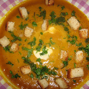 Суп-пюре из баклажанов и тыквы