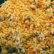 Золотистый плов с курицей