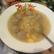 Суп с фрикадельками и рисом