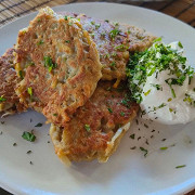 Оладьи из баклажана и картофеля