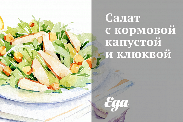 Салат с кормовой капустой и клюквой