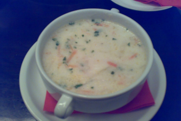 Суп из семги и морского коктейля