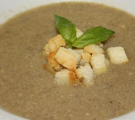 Крем суп из баклажанов с креветками