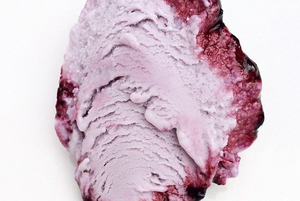 Чернично-лавандовое мороженое с черничной прослойкой