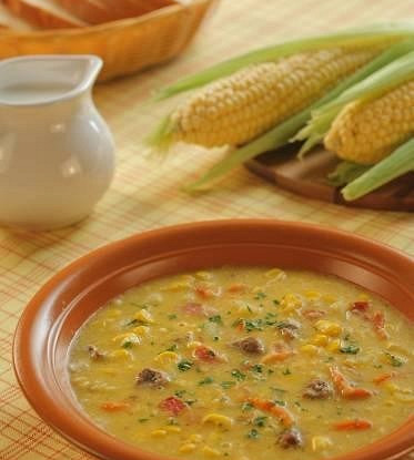 Суп с кукурузой и беконом