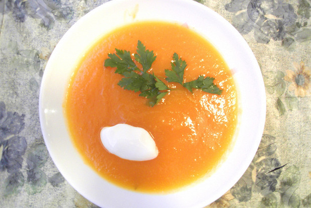 Тыквенный суп-пюре с чесноком