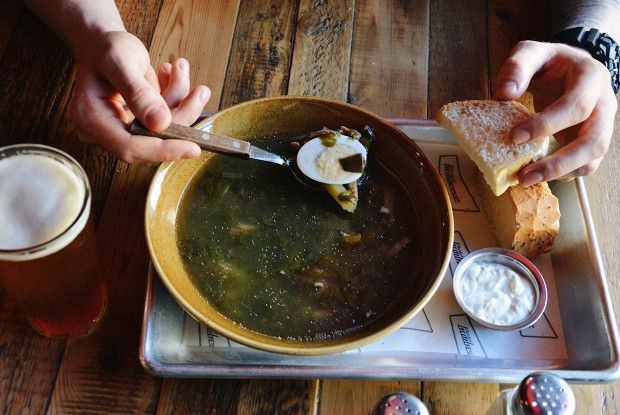 Щавелевый суп на говяжьем бульоне