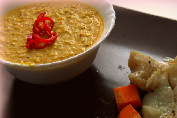 Кукурузный крем-суп с карри и кокосом