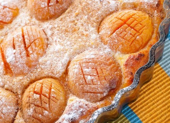 Творожный тарт с абрикосами