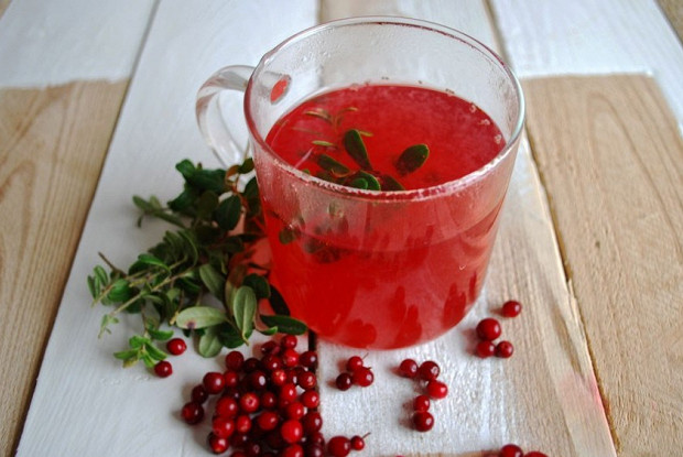 Напиток из листьев и ягод брусники