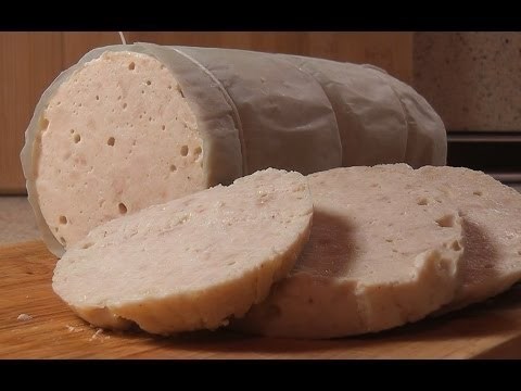 Домашняя варёная колбаса в кружке