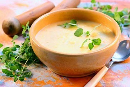 Картофельный суп с гренками