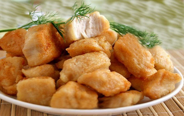 Кусочки курицы, обжаренные в панировке