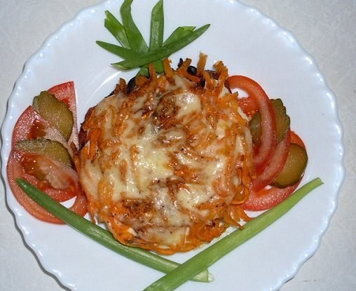 Отбивные с корейской морковью