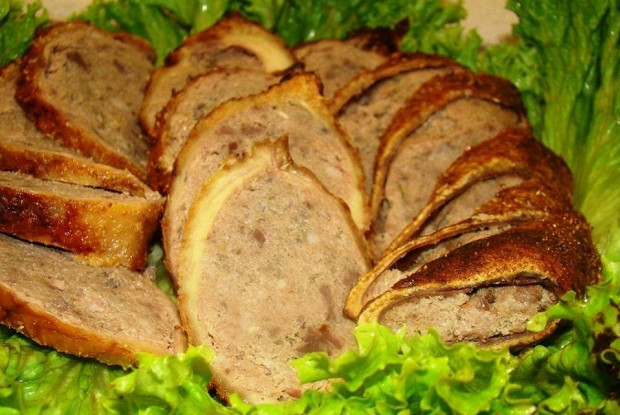 Фаршированная гусиная шейка