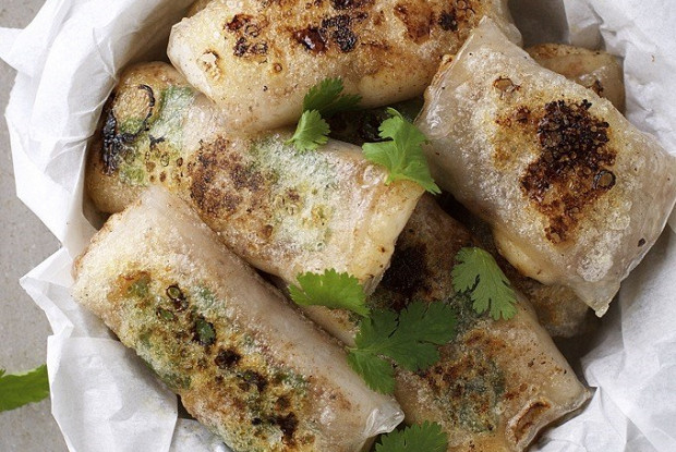 Конвертики из рисовой бумаги с фаршем и картофелем
