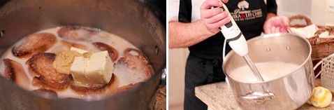 Хлебный суп с копченой грудинкой