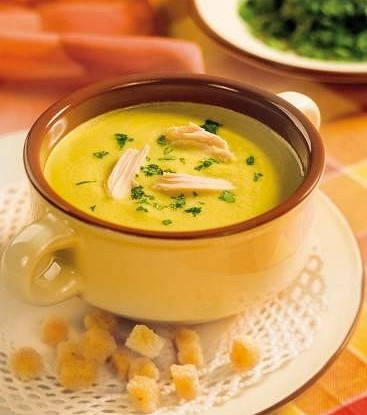 Овощной суп-пюре на курином бульоне