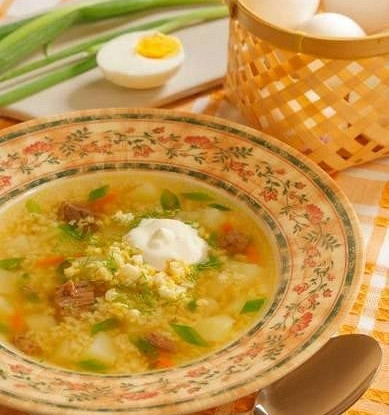 Суп с пшеном по-деревенски