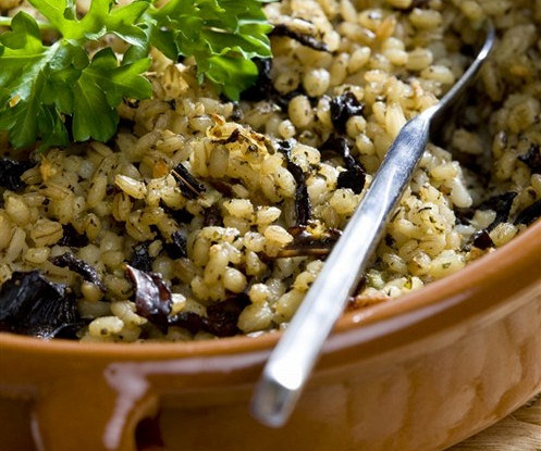 Плов из ячменя с грибами