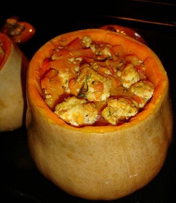 Тыква фаршированная куриным филе