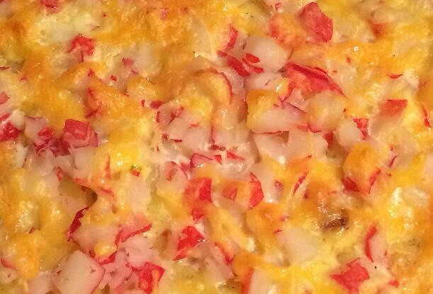 Картофельная запеканка с крабовым мясом