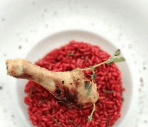 Свекольное ризотто с курицей