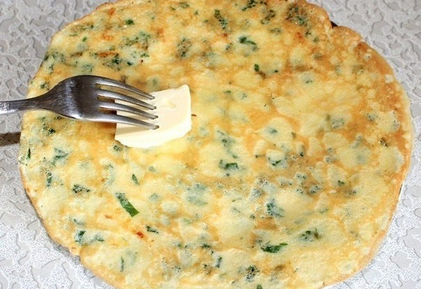 Сырные блинчики с зеленью