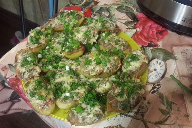 Картошка запеченная с фаршем
