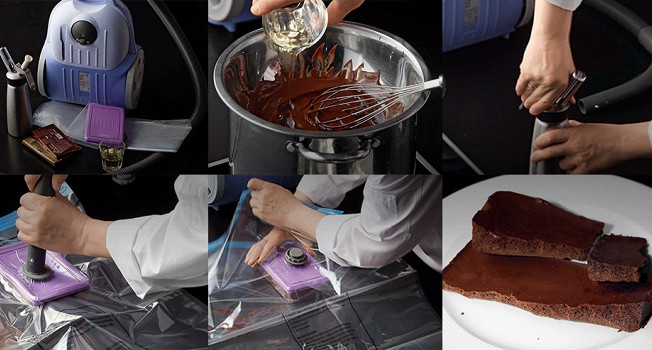 Как сделать пористый шоколад с помощью пылесоса фото