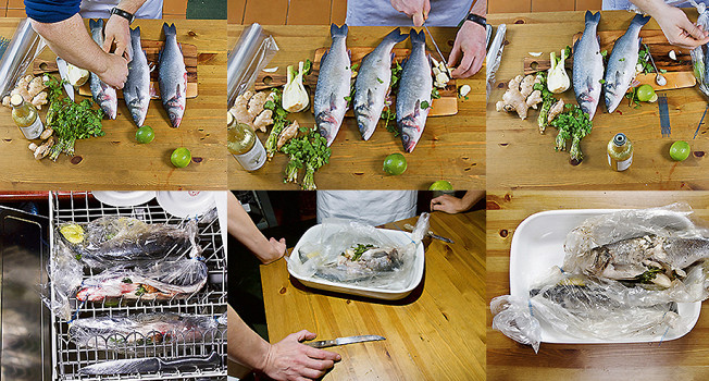 Как приготовить рыбу в посудомойке фото